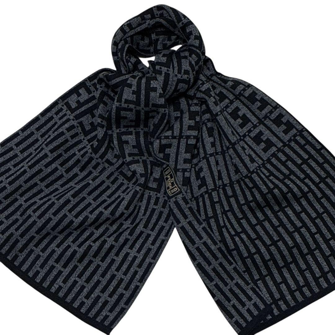 極美品✨FENDI フェンディ FF柄 ズッカ柄 イタリア製 ウール マフラー