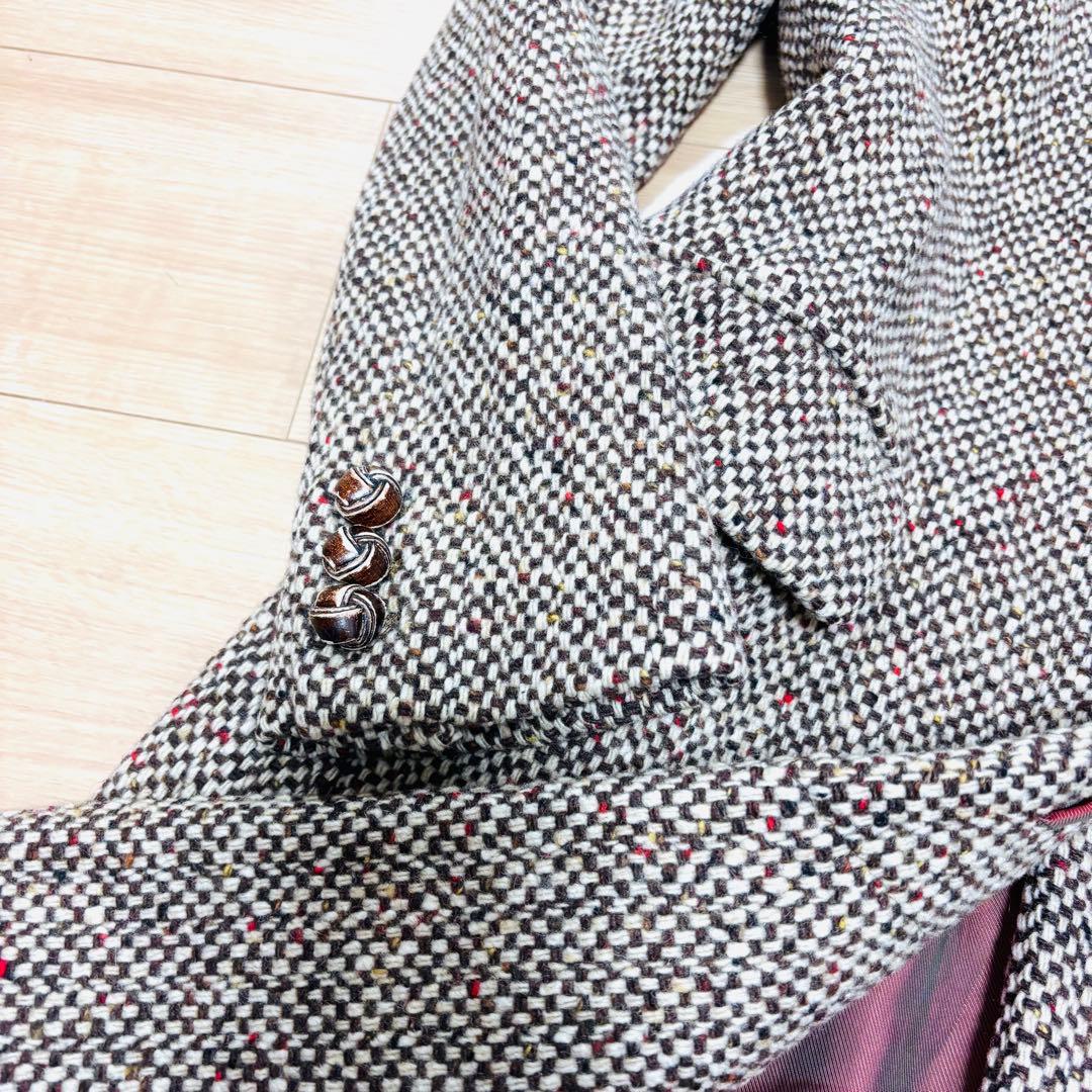 マックスマーラ チェスターコート ロング 銀タグ ツイード 40 大きいサイズ