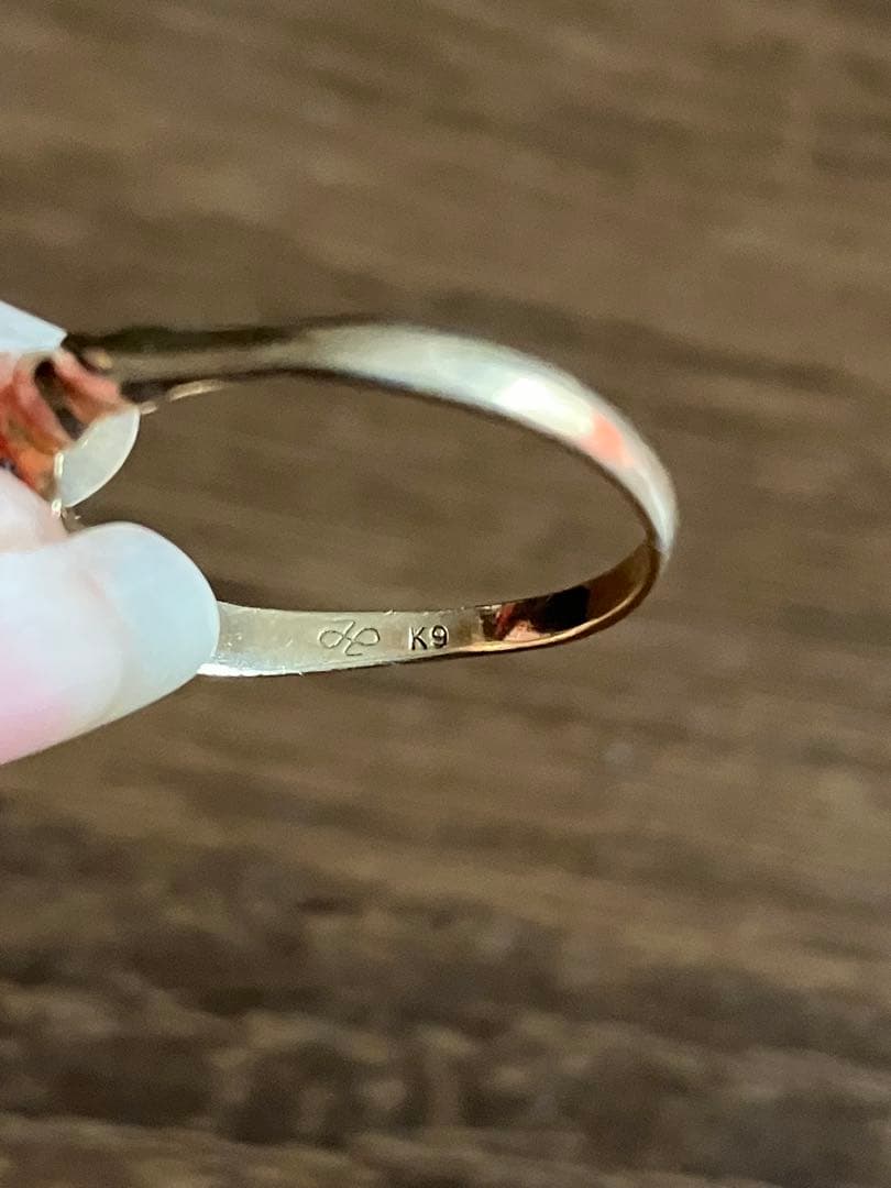 ゴールド K18 K9リング ダイヤ ルビー付き