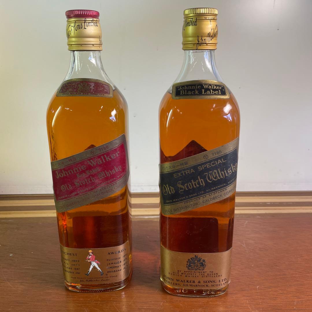 ジョニーウォーカー 黒ラベル 赤ラベル ウイスキー特級 未開封 70年代