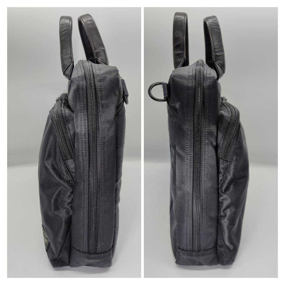 美品【PORTER／タイム】2WAYビジネス鞄■655-08298(ブラック)