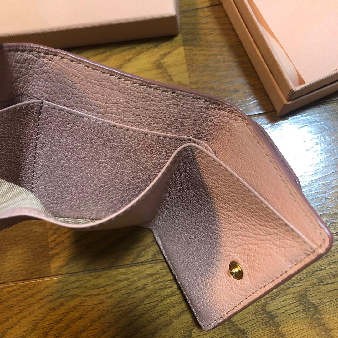 miumiu ピンク 財布 リボン ラインストーン - メルカリ