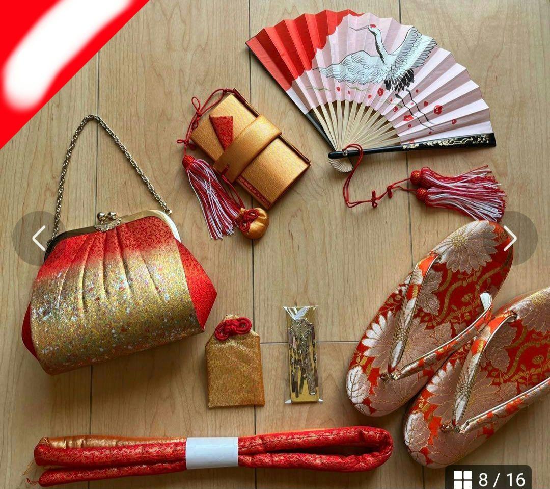 正絹　ぎんざ秀粋　黄色 7歳　七五三着物セット　和装小物　結び帯