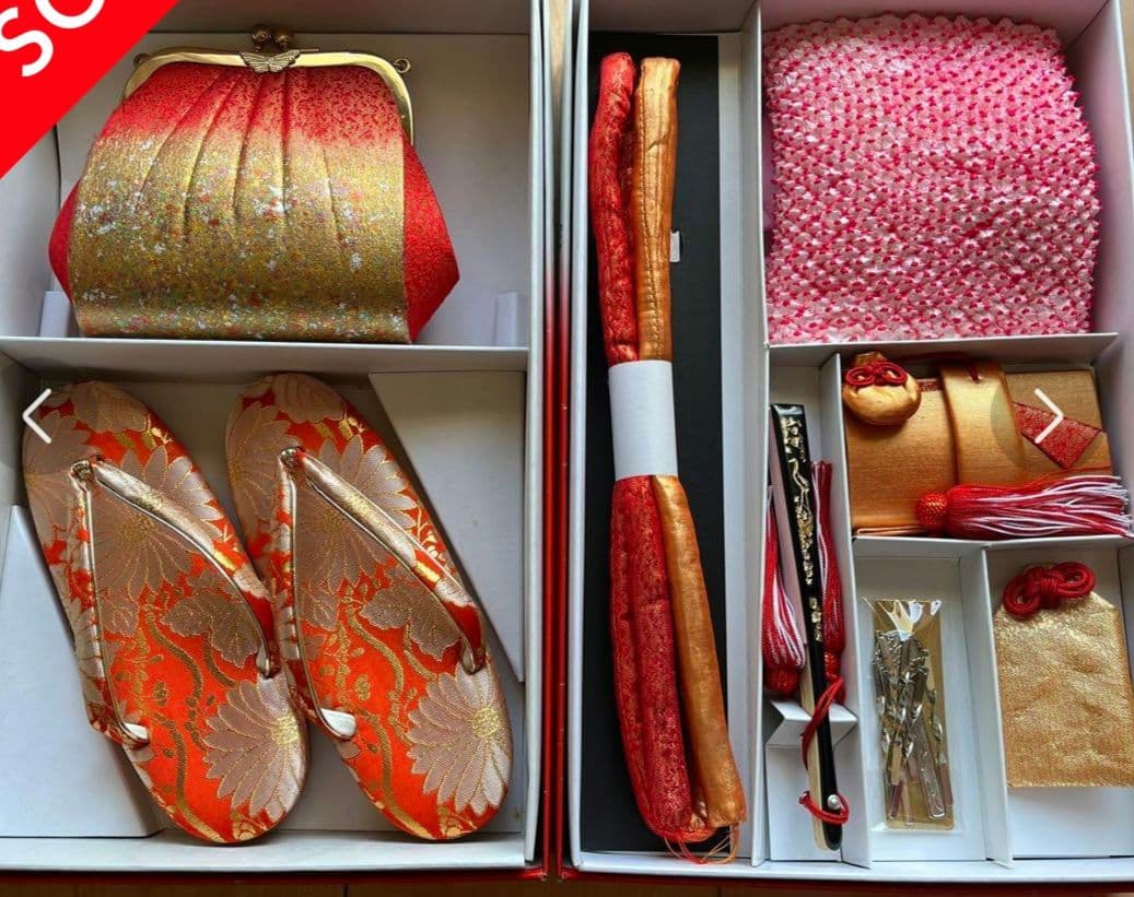 正絹　ぎんざ秀粋　黄色 7歳　七五三着物セット　和装小物　結び帯