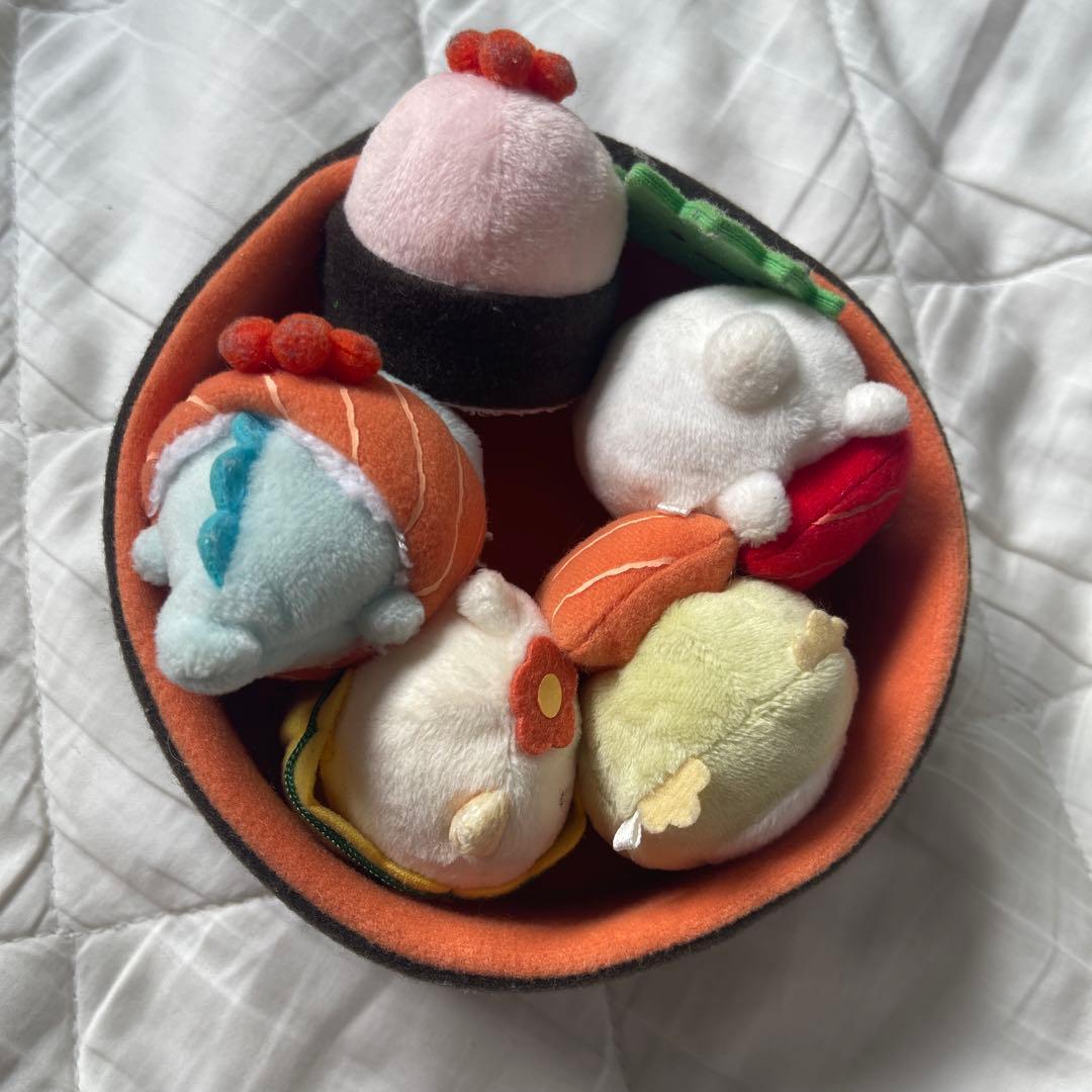 すみっコぐらし　おすしの会　寿司桶　シーンぬいぐるみ6体セット