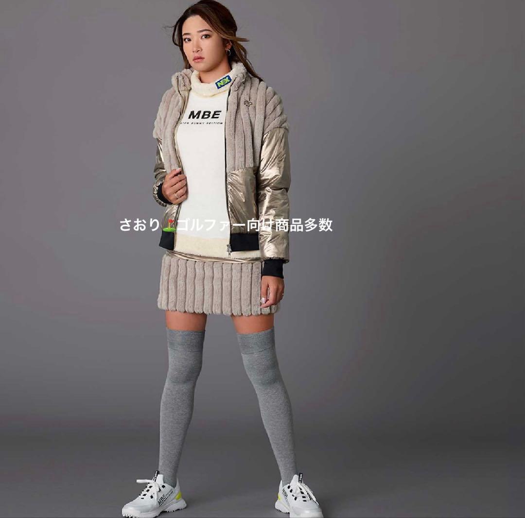 ファー付き　中綿スカート　保温　サイズ1 メタリックベージュ　新品　秋冬　真冬