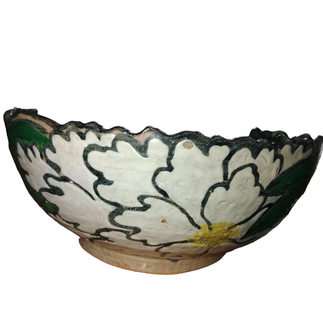 在銘 乾山 手書き 菓子鉢 陶胎 高さ9.5cm、直径22cm