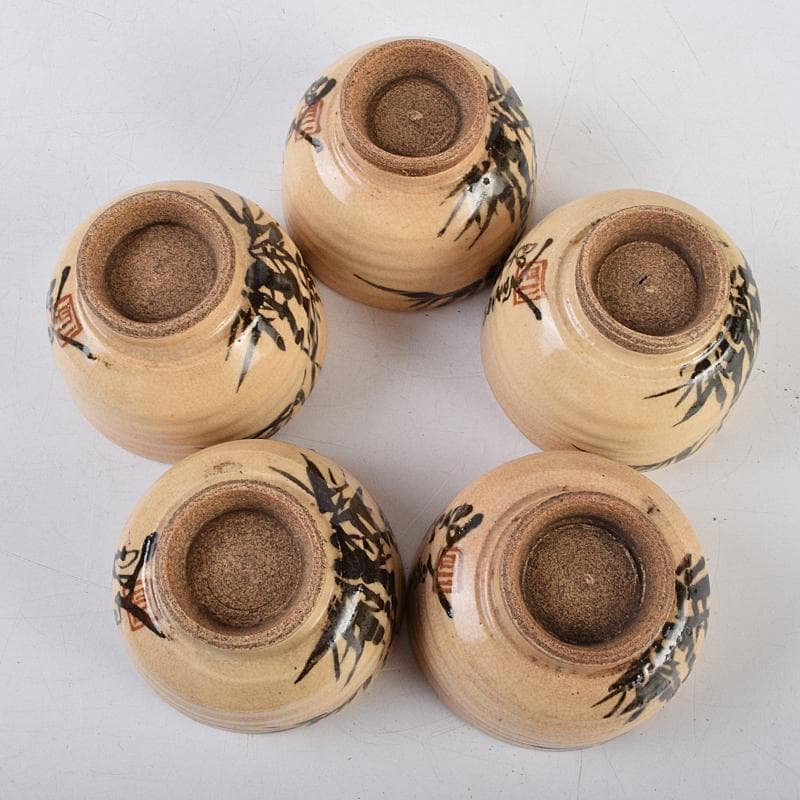 煎茶道具 田能村直入道人画 竹文 茶器揃 M R9464