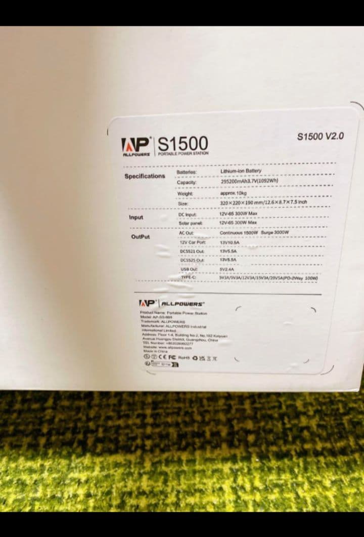 大特価】ALLPOWERS S1500ポータブル電源 1500W 充電