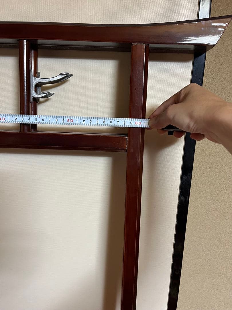 昭和レトロ木製 衣紋掛け ハンガーラック 折り畳み式 古道具 古民家 衣桁