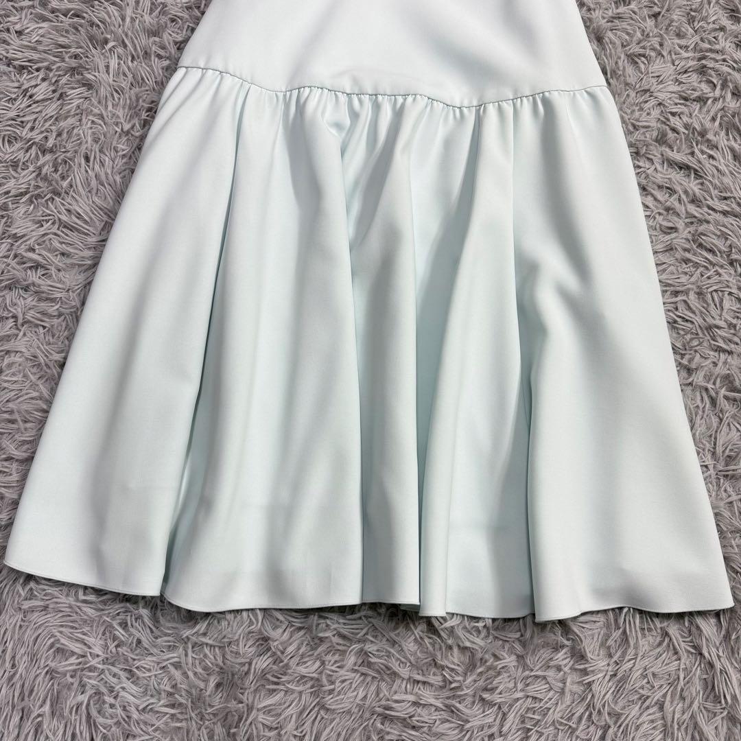 極美品✨’23年 フォクシー モーニングブリーズスカート ギャザーフレア ブルー
