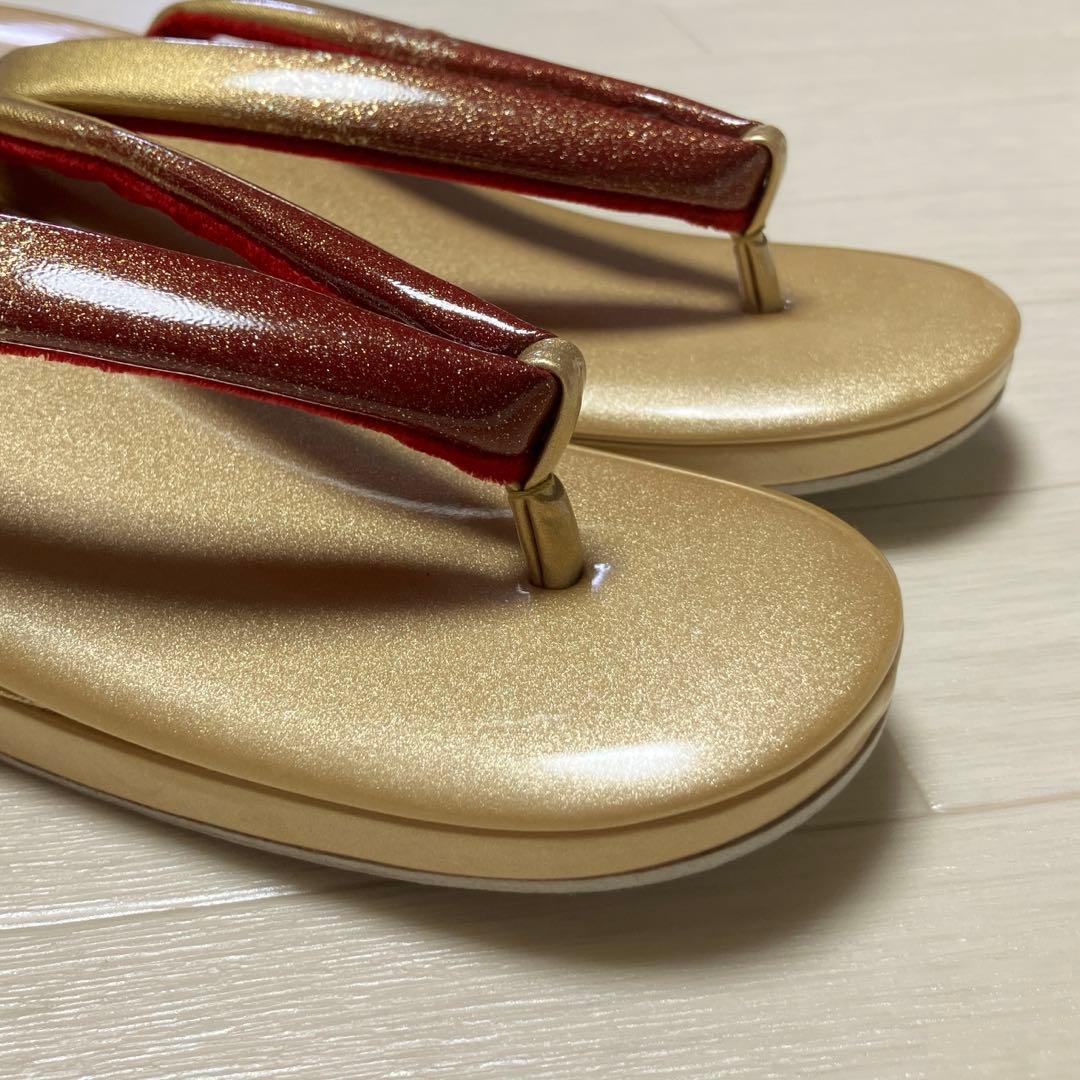 《未使用・箱付き》京都きもの友禅　夢想姿　草履バッグセット　金彩　螺鈿