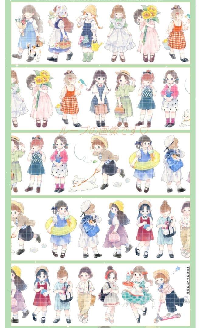 ✩再販✩J280＃培香(PET)Shine切り売り海外人物マステ女の子