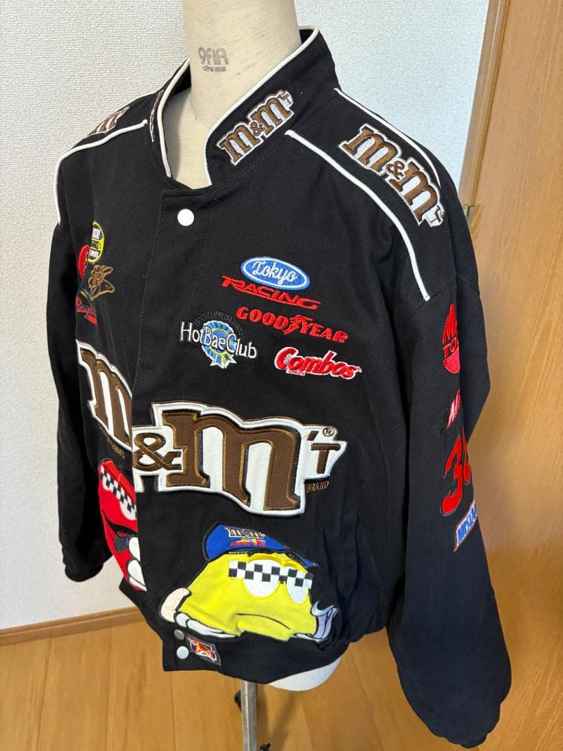 未使用 M&M’s レーシングジャケット Lサイズ 刺繍ロゴ NASCAR系