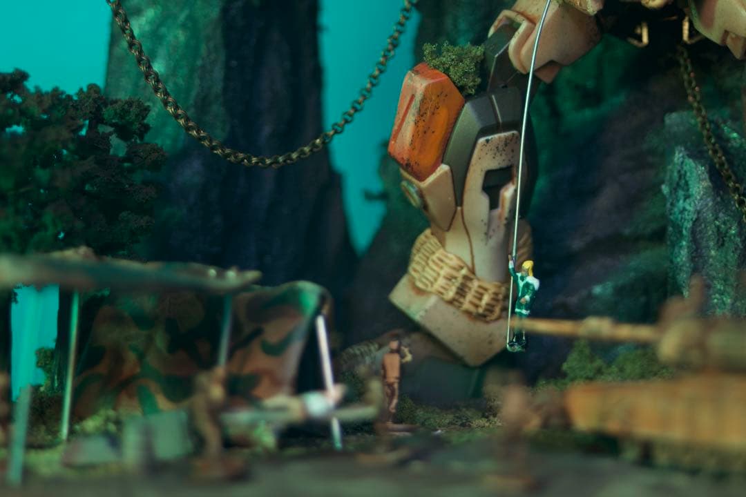 1/144ガンダムSEED バスターガンダム現地改修機ジオラマ完成品