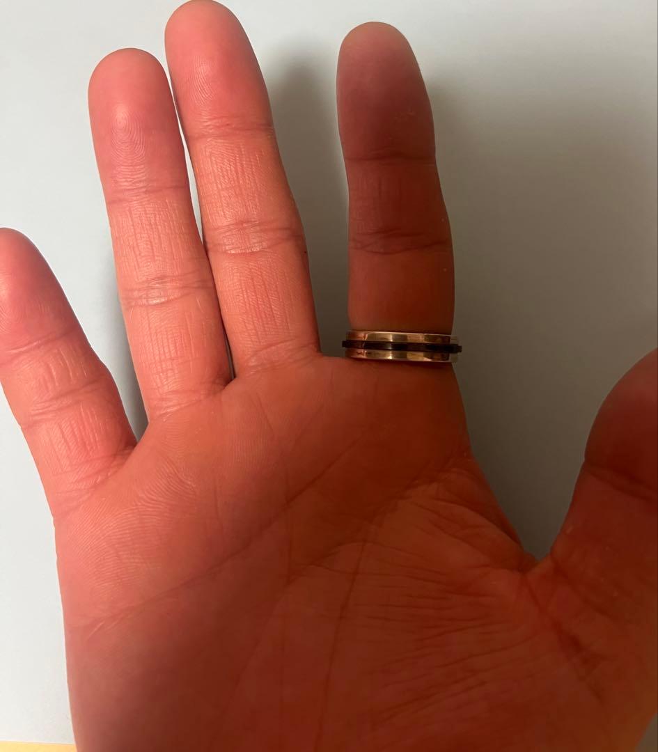 T TWO リング　希少サイズ　19号　シルバー×チタン　コンビ　指輪