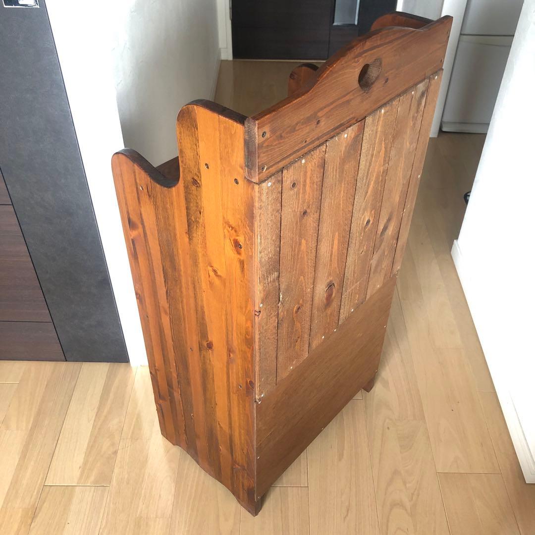 カントリー家具 木製ハート型シェルフ 収納付き