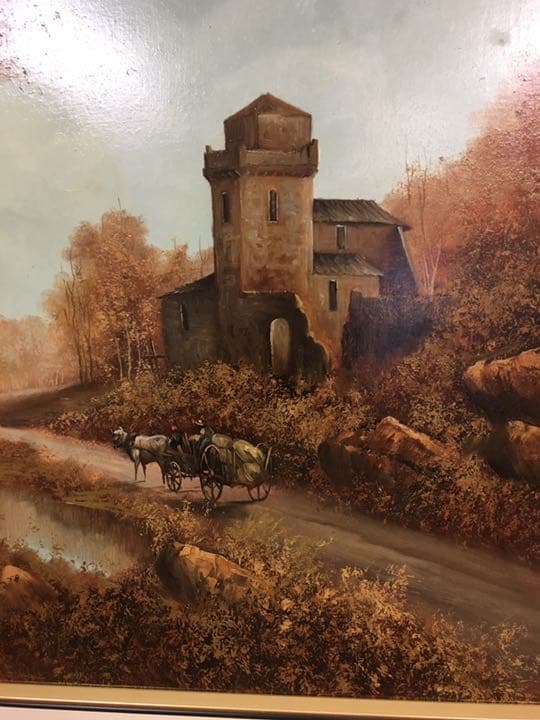 油絵原画 直筆(手描き)肉筆画 イタリアの画家オノフリオ