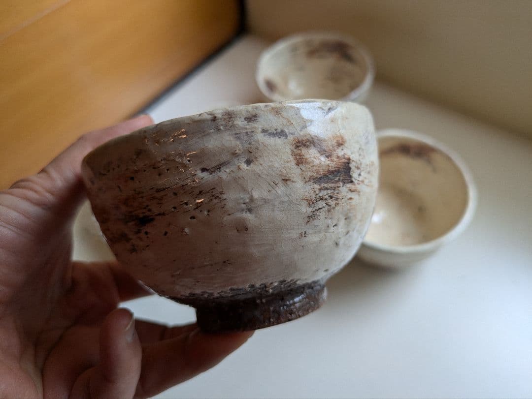 交渉中　恩塚正二　初期　粉引　茶碗　湯呑み　小鉢　5つ