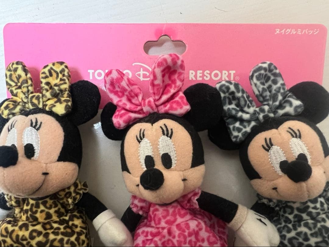 【レア】ミニーマウス ぬいぐるみバッジ3体セット