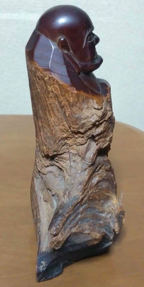 貴重】一刀彫達磨大師木彫りアンティークヴィンテージ縁起物