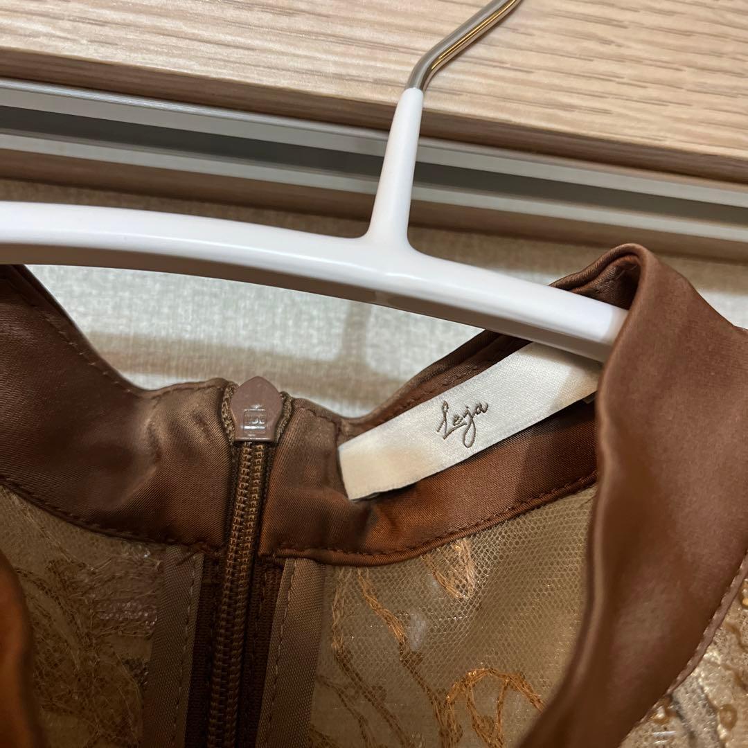 lejaレジャスパンコール花柄刺繍プチハイネックウエストマークAライン