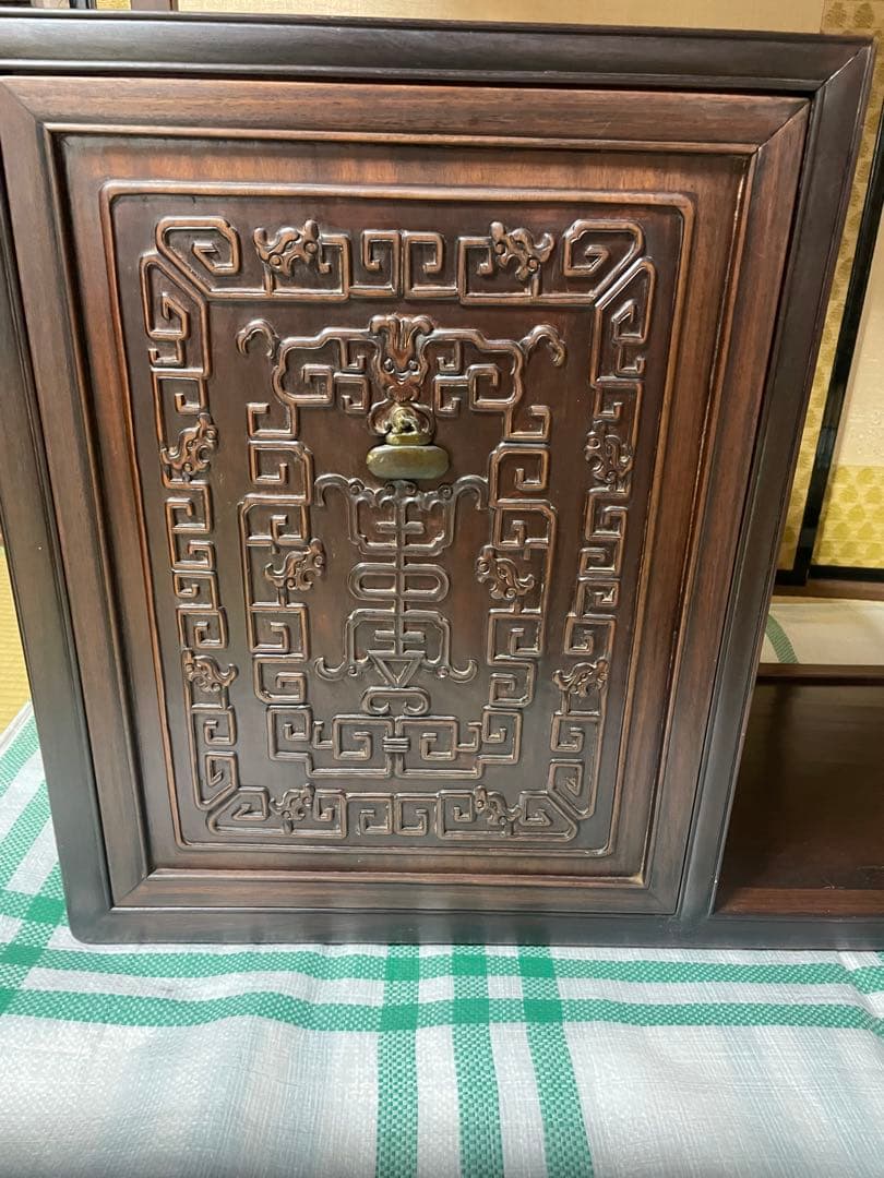 中国家具 中国骨董 箪笥 唐木 紫檀 黒檀 木製 飾り棚 茶箪笥 ローズウッド