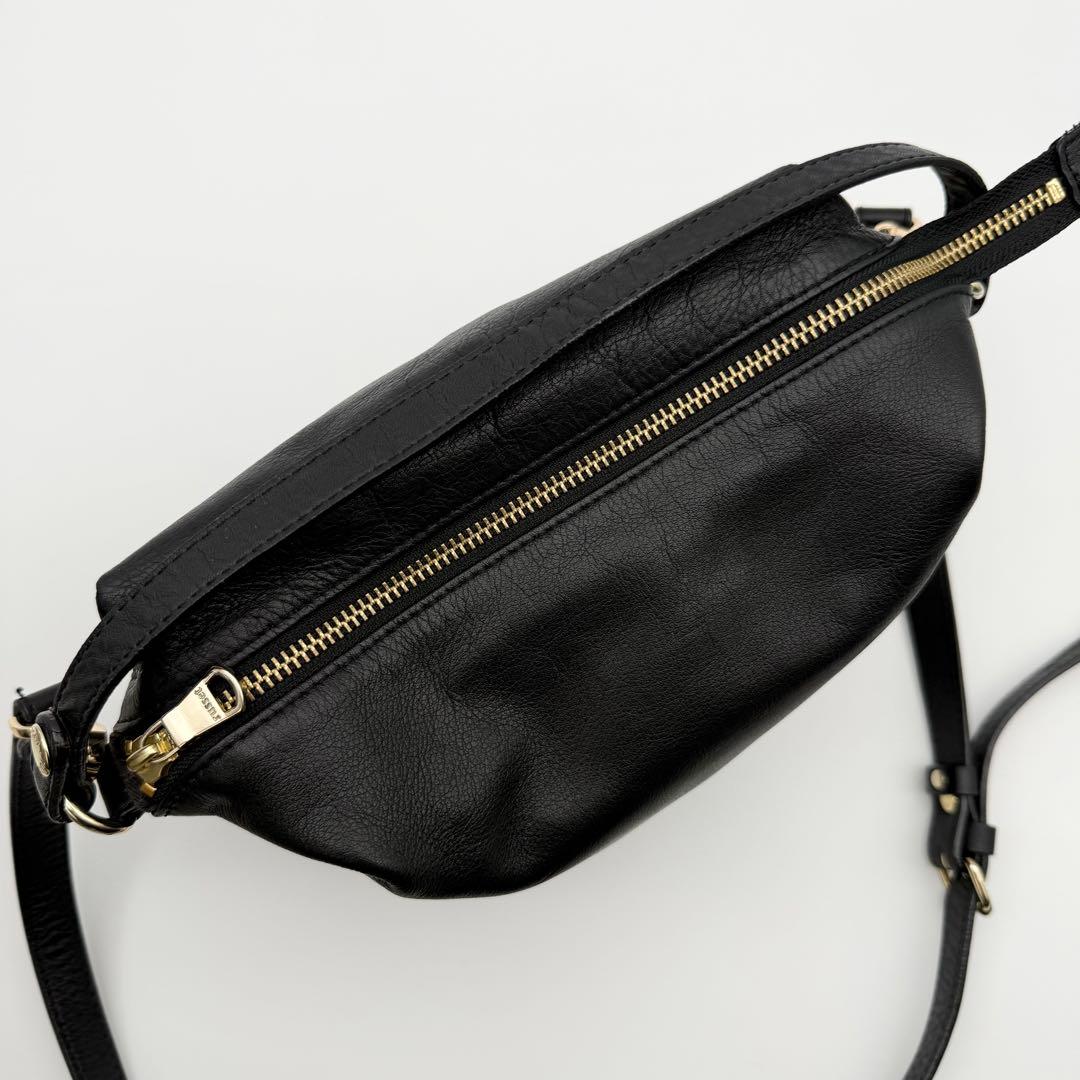 ラシット ソフトレザーシンプルショルダーバッグ 2way ブラック 日本製 牛革