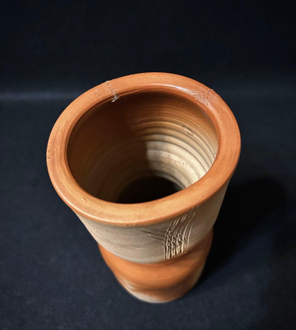 備前焼 藤原雄 緋襷 花瓶 人間国宝 陶芸 備前