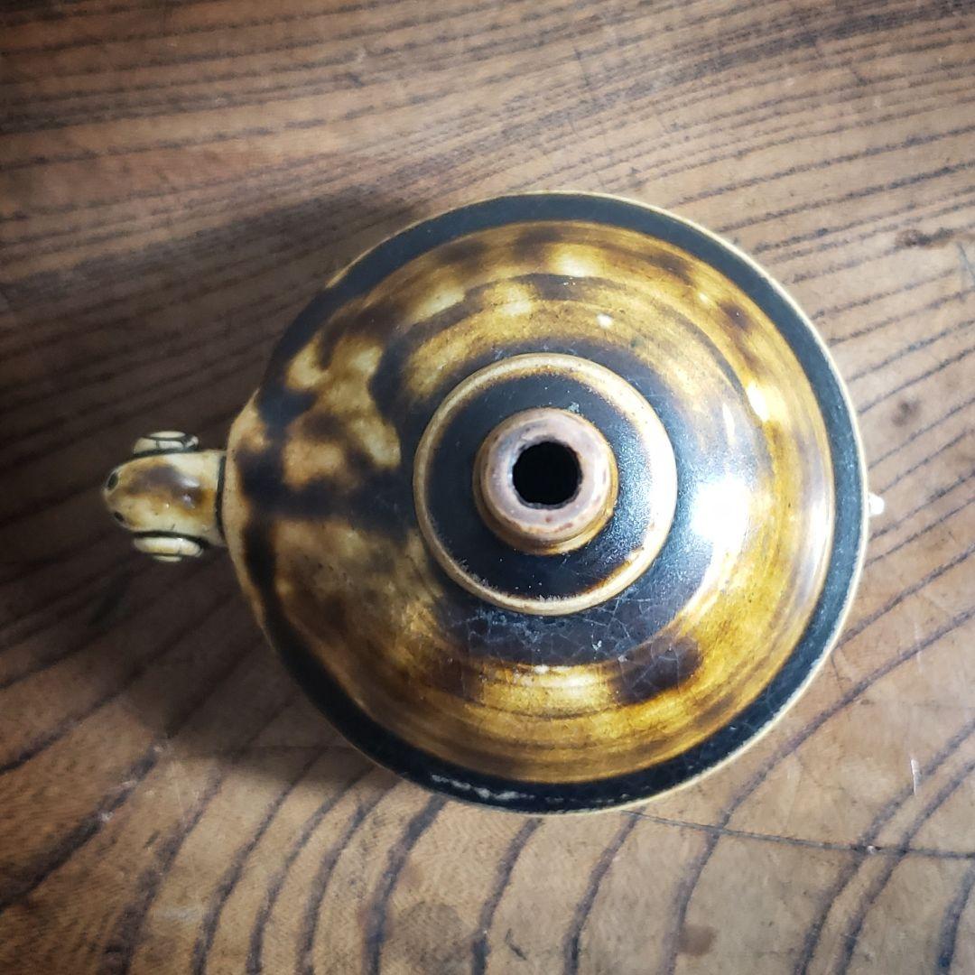 油燈 油壺 油灯 オイルランプ 陶器 亀 珍品 一輪挿し 花器 花瓶