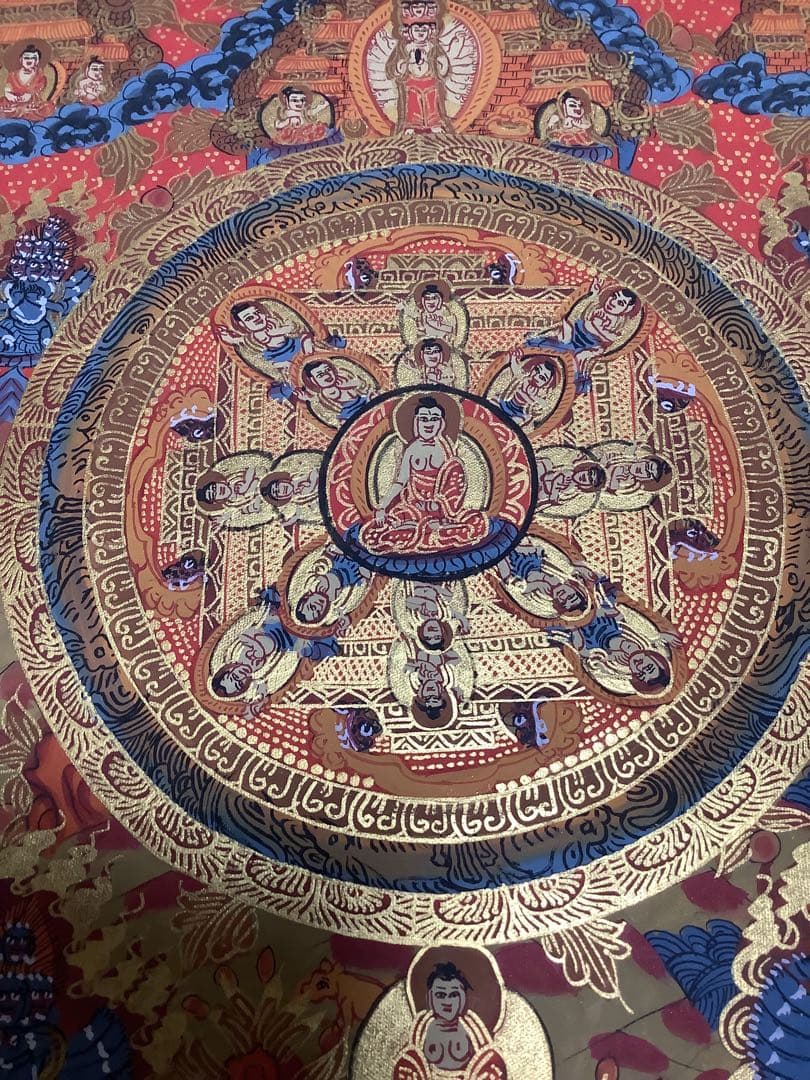 《 チベット密教　新品　1点物 》 手描き　曼荼羅　仏陀　釈迦　仏教　密教　36