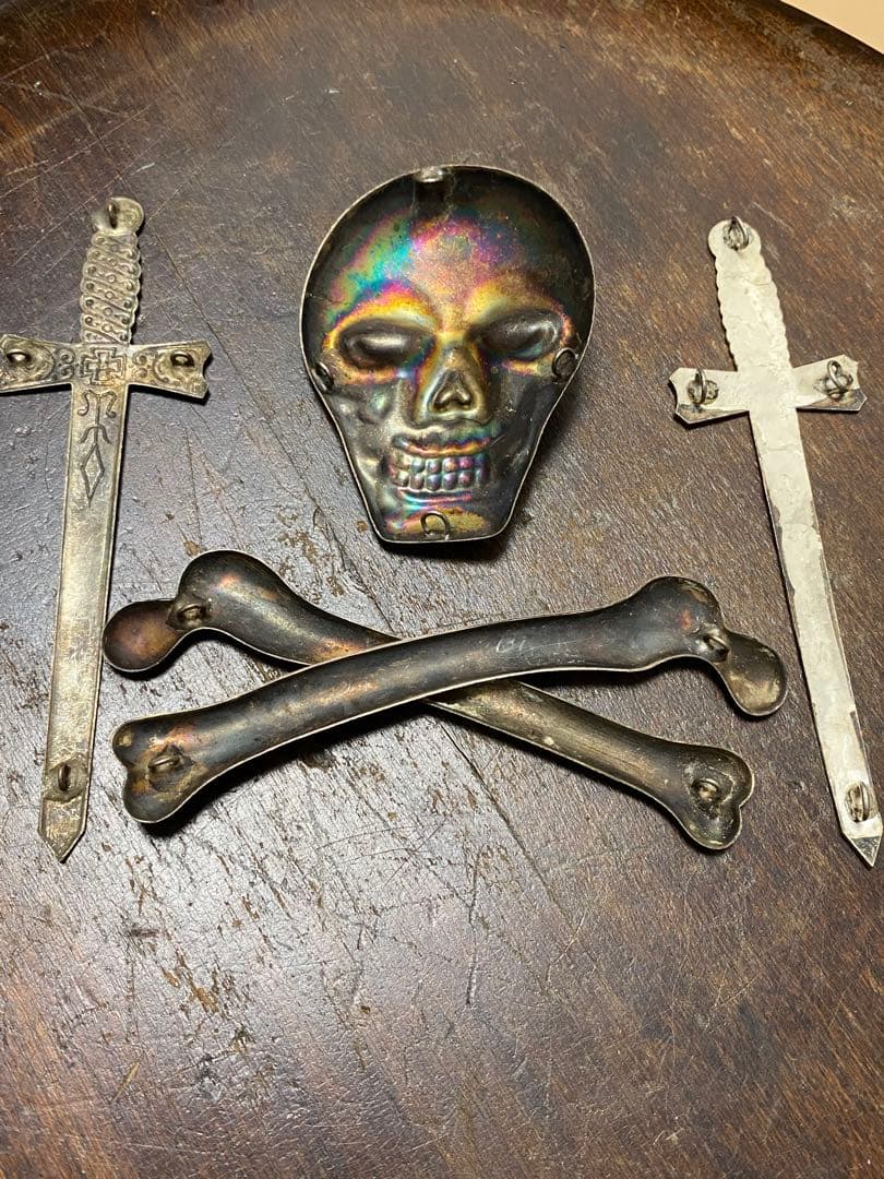 1800年後半フリーメイソン テンプラー スカル装飾 エプロン バイカー