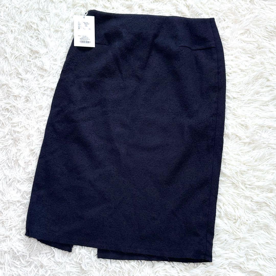 新品同等【23AW】マディソンブルー 縮絨 ラップスカート ネイビー タグ付き
