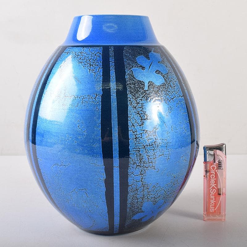 九谷焼 中田一於作 藍青釉裏銀彩 花瓶 共箱 M R8735B - メルカリ