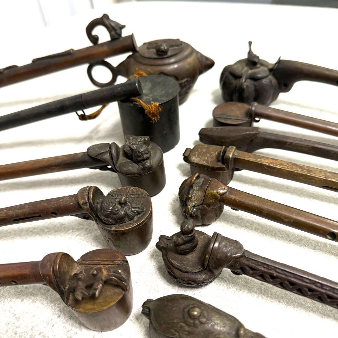12本set 鉄砲型 矢立 銅製 矢立て 墨壺 書道具 古玩 古美術