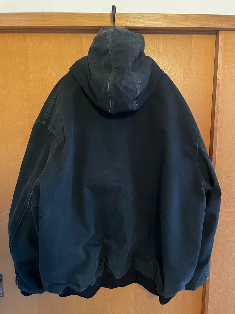 carhartt ダークブルー フード付きオーバーサイズジャケット