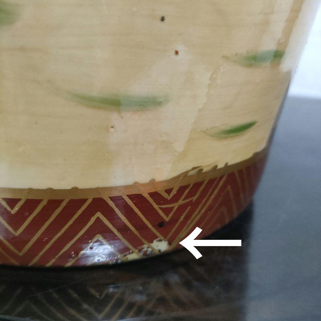 中国美術 大型飾り壺 双耳大花瓶 金彩 美人画 花鳥蝶 豪華爛漫