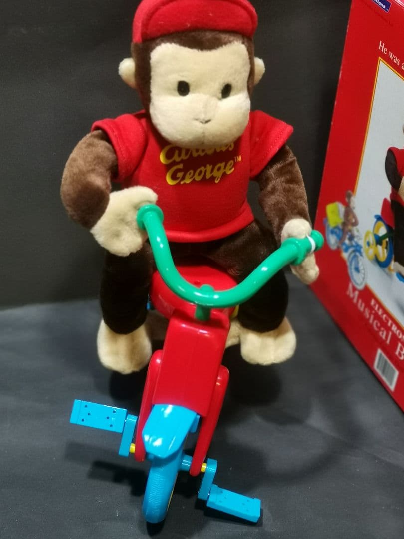 激レアおさるのジョージ音楽ぬいぐるみ自転車 12インチ 1999年