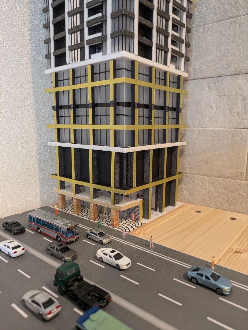 Nゲージ 自作ストラクチャー 超高層マンション タワマン ジオラマ