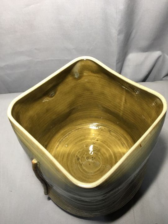 茶道具】阿漕焼 福森比路志作 比路志造 高取四方耳付