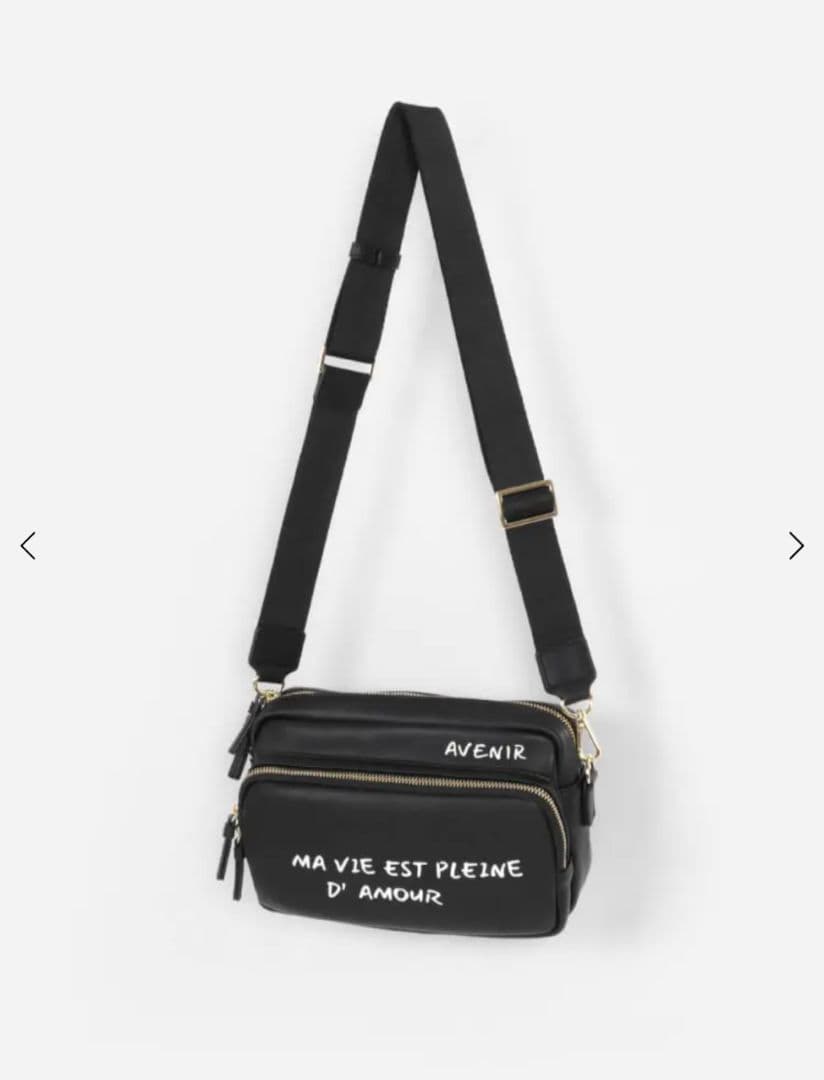 Vin　メッセージプリントスクエアショルダーバッグ