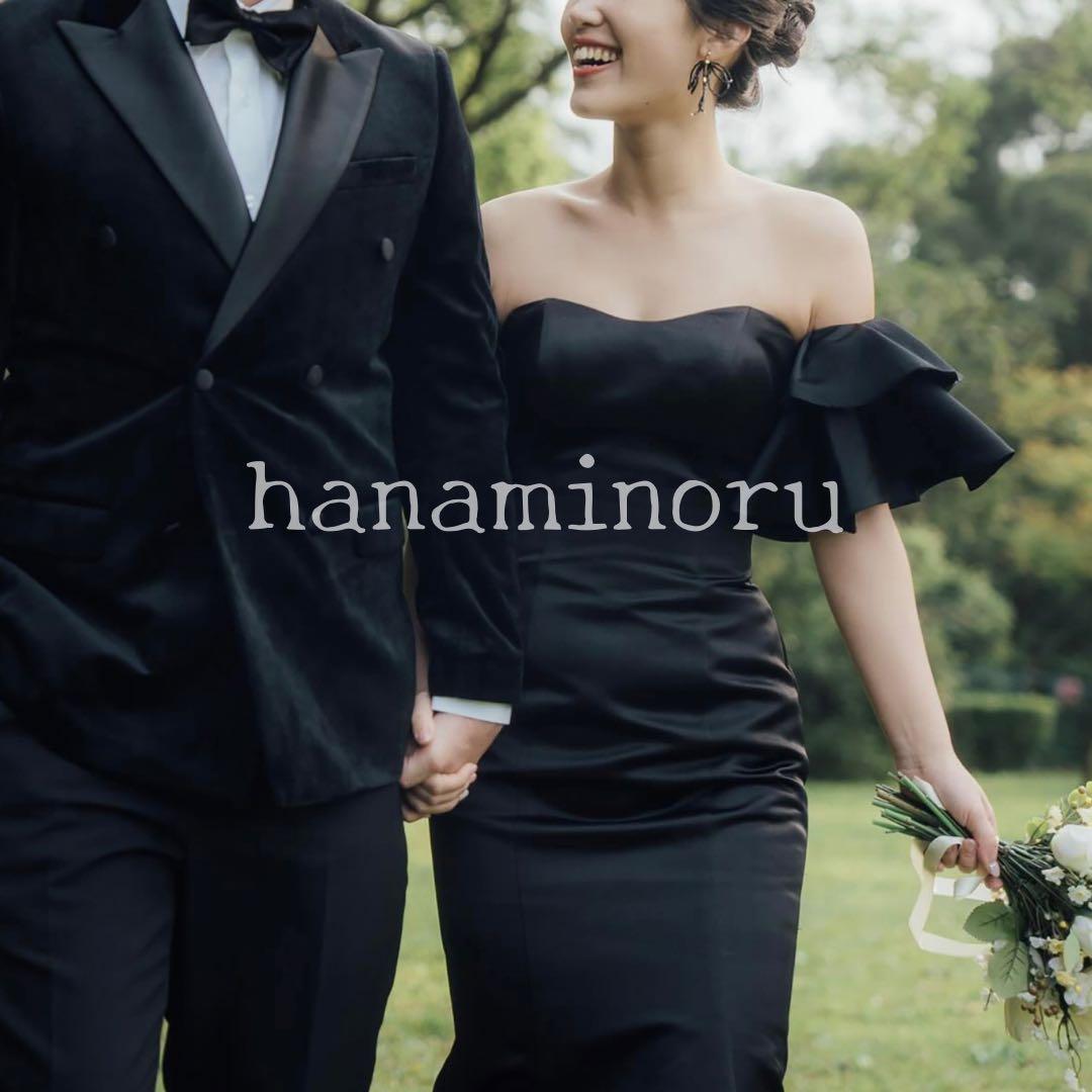 前撮り　お色直し　披露宴　結婚式　二次会　ドレス　黒　街撮り　フォト　パーティー