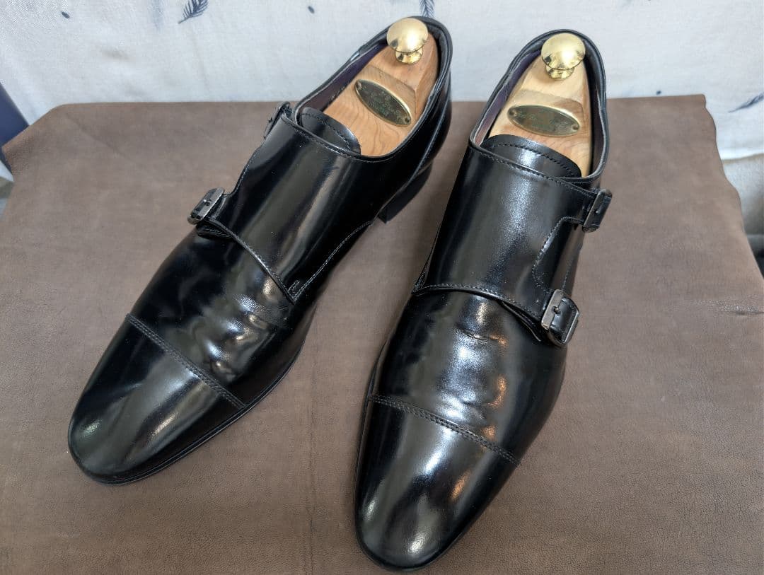 リーガルREGAL ダブルモンク ガラスレザー