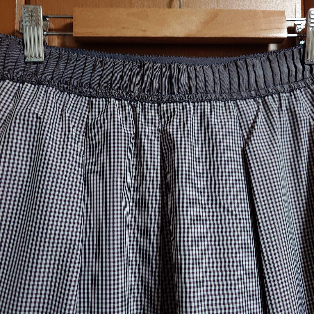 トゥービーシック　バルーン　スカート　ひざ丈　グレー系　格子　総柄　春　夏　秋