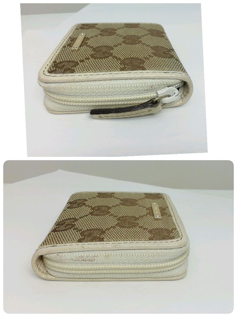 GUCCI　グッチ　GGキャンバス キャメルホワイト　ケース　小銭入れ
