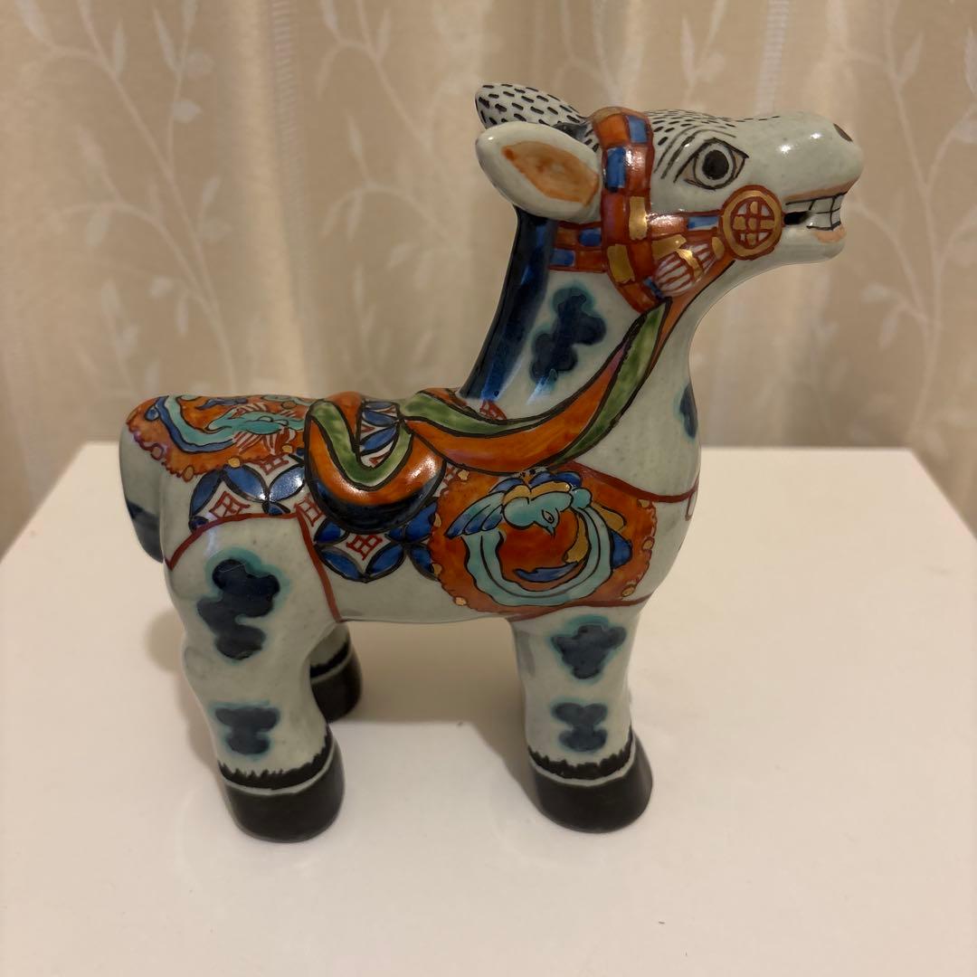 有田焼　円左エ門窯　午(馬)置物 高さ約17cm