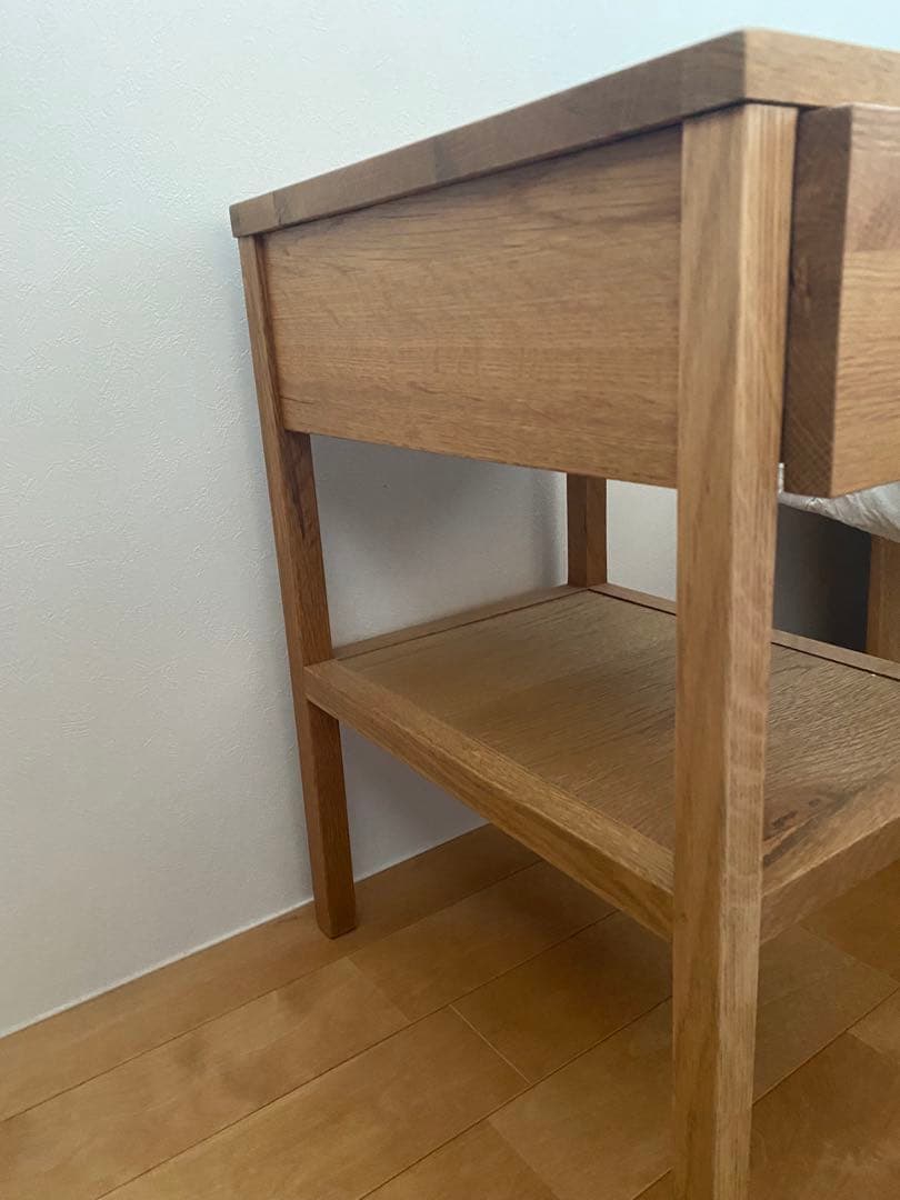関家具 無印良品風オーク材サイドテーブルナイトテーブル ナイト