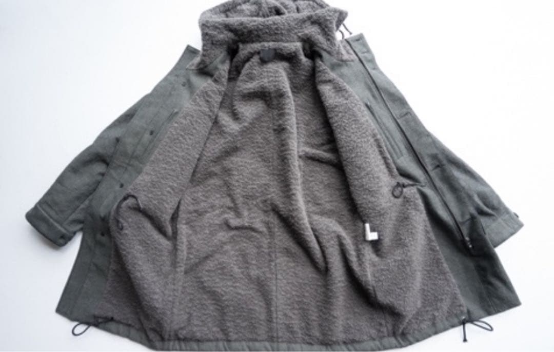 山内 裏ボア ミリタリーコート サイズ3 グレー 美品