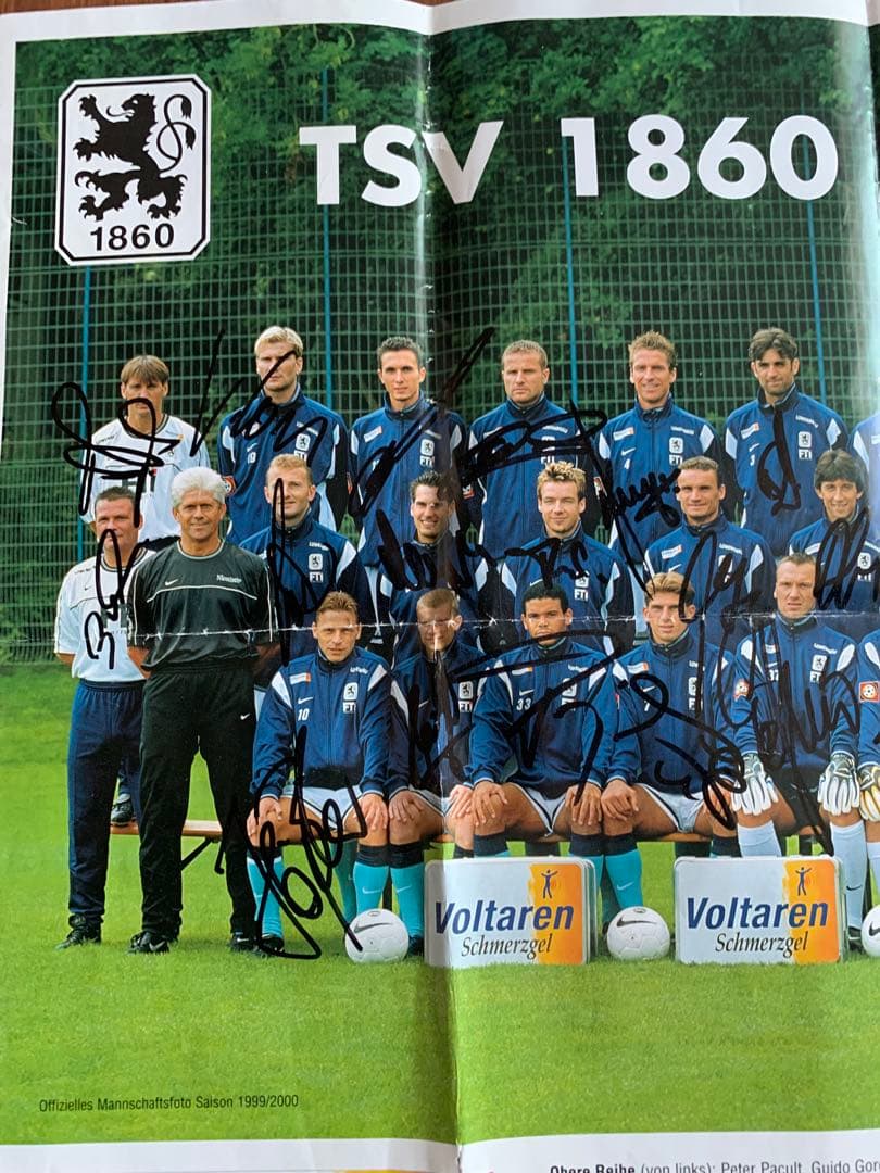 1860ミュンヘン'00-'01選手監督会長直筆サイン入りカード31枚&ポスター