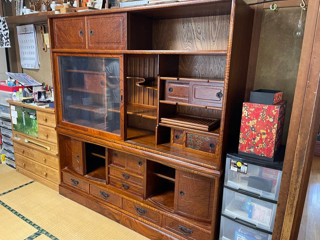 49 水屋箪笥 食器棚 ショーケース什器昭和レトロ飾り棚一点もの